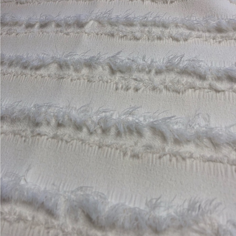 Anthropologie Maeve Barton Top Fringe Striped White Cream - Picture 7 of 8